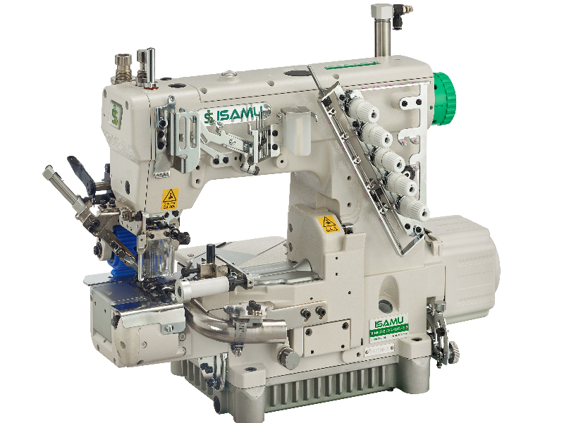 環狀平版寬幅鬆緊帶超高速筒式繃縫機 (附右切刀)